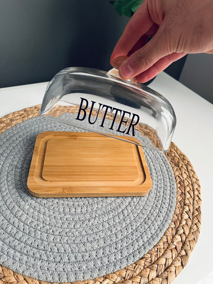 Butter box (glass -wood)