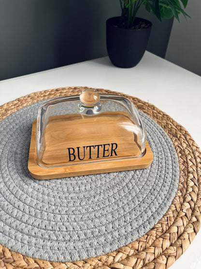 Butter box (glass -wood)