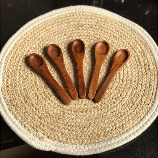 Spices Wooden Spoons Set - 5 Pc 15cm